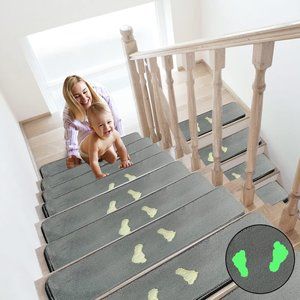 Glow in the Dark Non-Slip Stair Mats 8x28 (7 pack) foot print